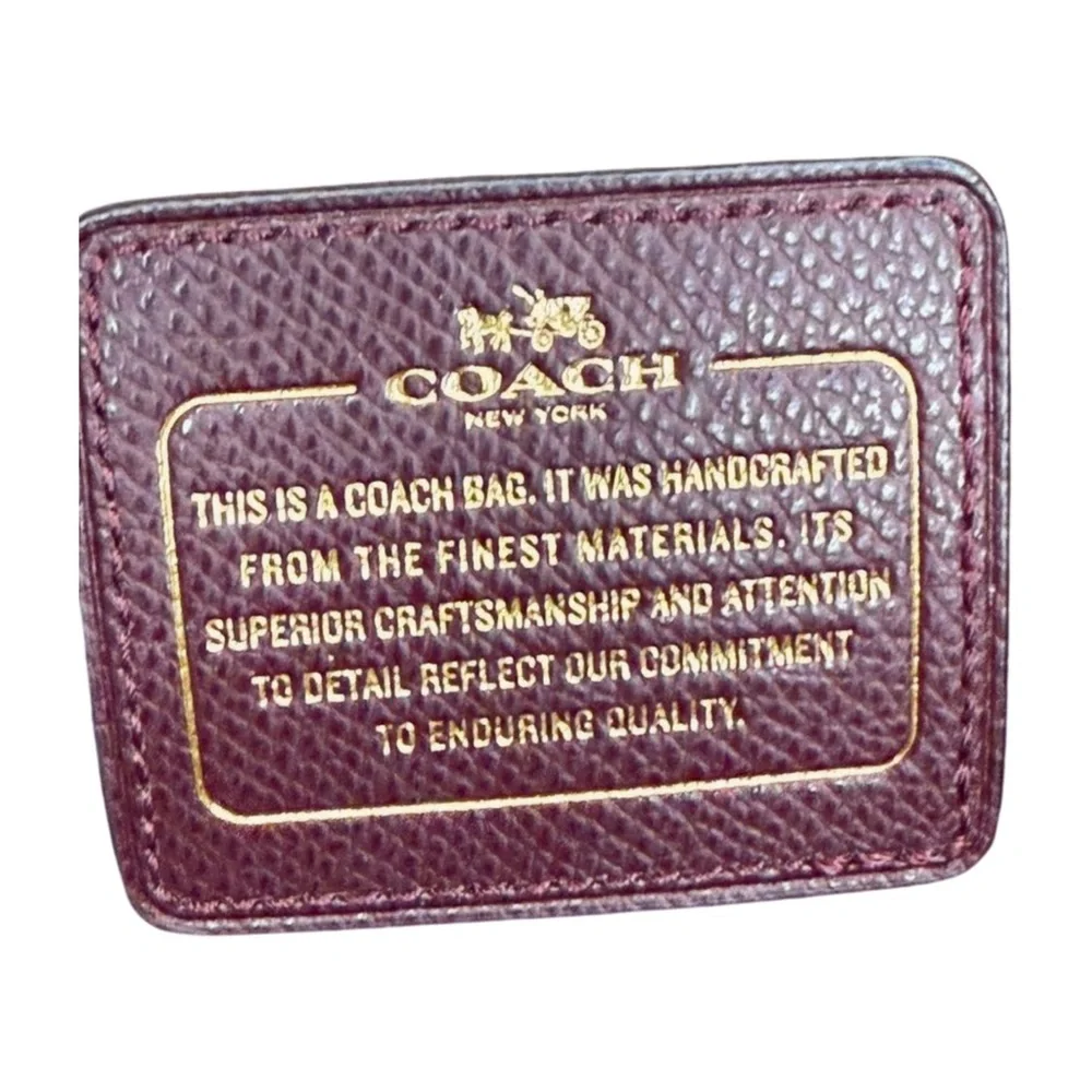 Coach 2015 F36057 Cora Dome Oxblood Colorblock Metallic Leather Satchel